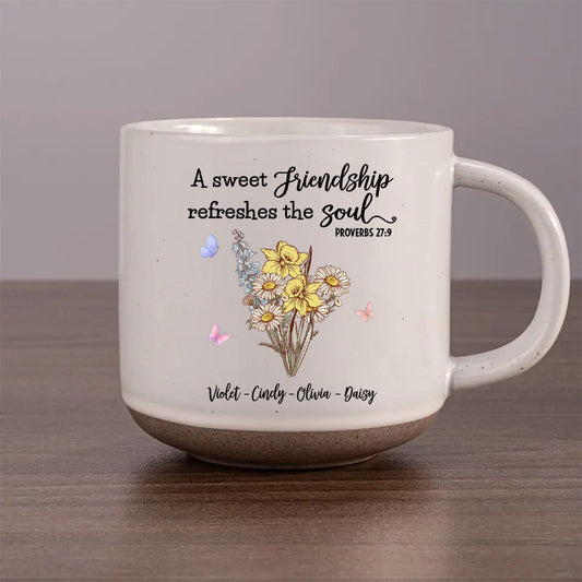 Friendship Refreshes The Soul - Personalized Custom Pottery Mug