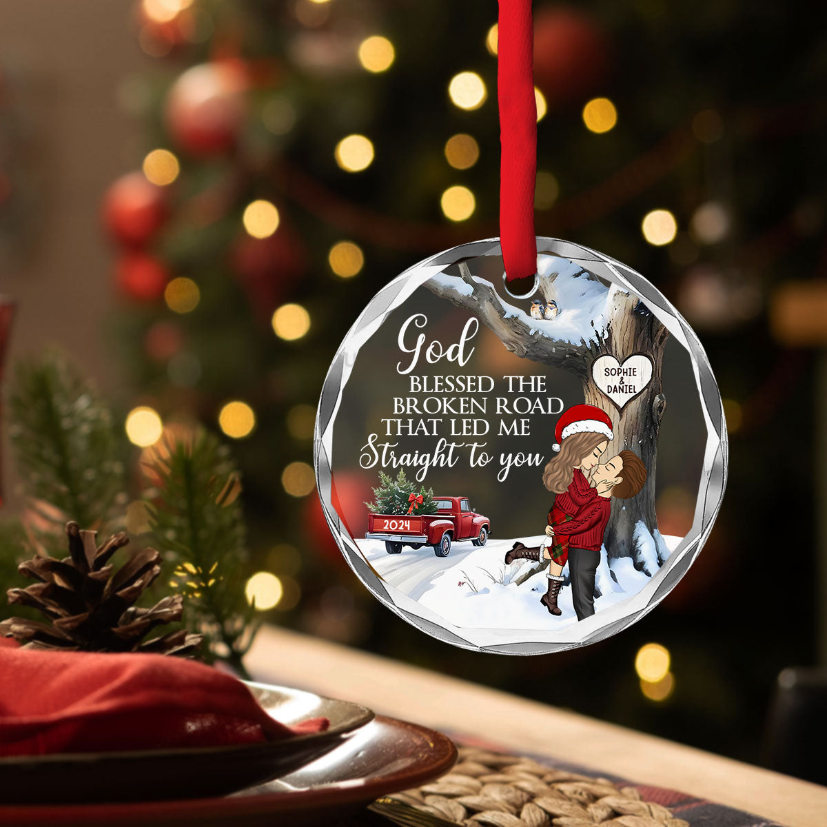 Have Yourself A Married Little Christmas - Personalized Custom Glass Ornament