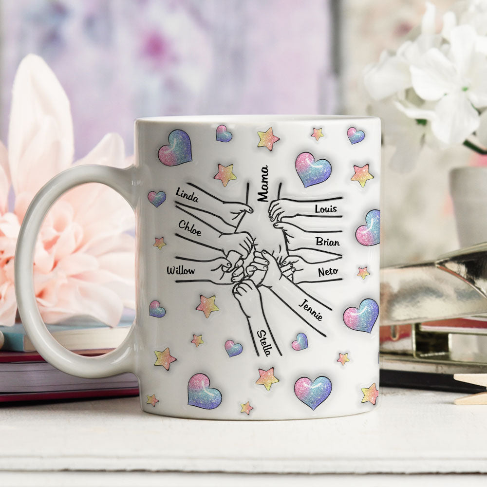 Mom You Hold Our Hearts - Personalized Custom 3D Inflated Effect Mug
