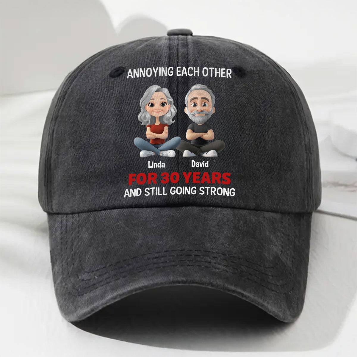 Annoying Each Other - Personalized Custom Vintage Washed Denim Cap