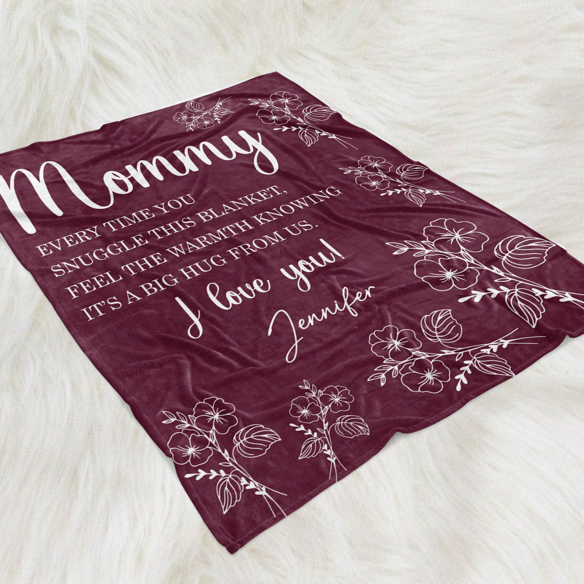 We Love You Mommy - Personalized Custom Fleece Blanket