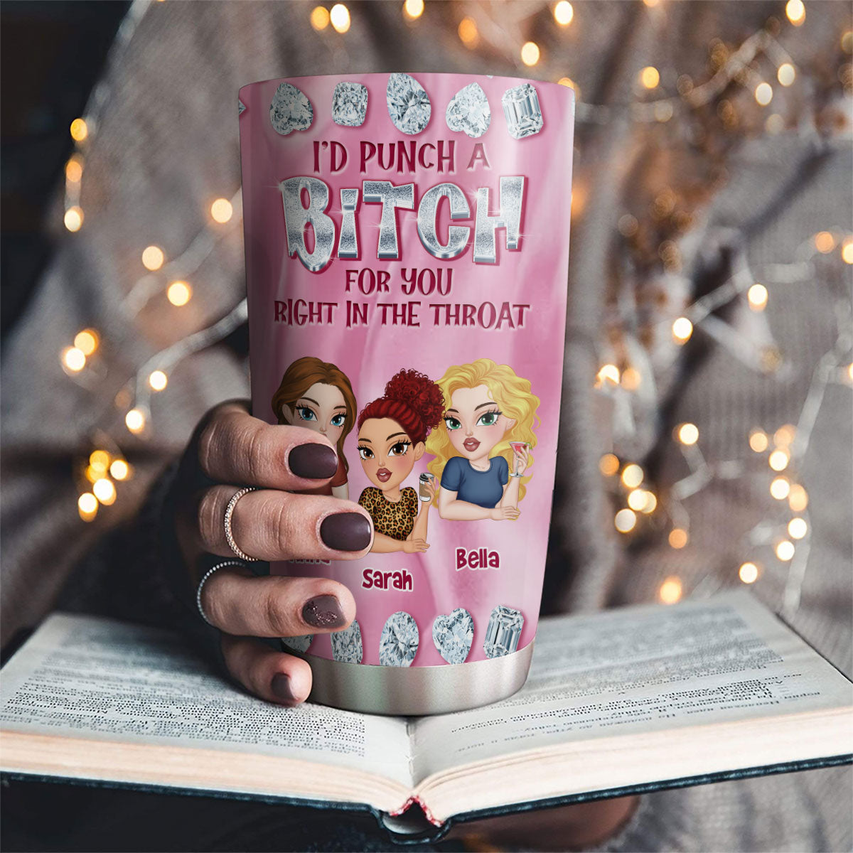 Besties Forever Gemstones - Personalized Custom Tumbler