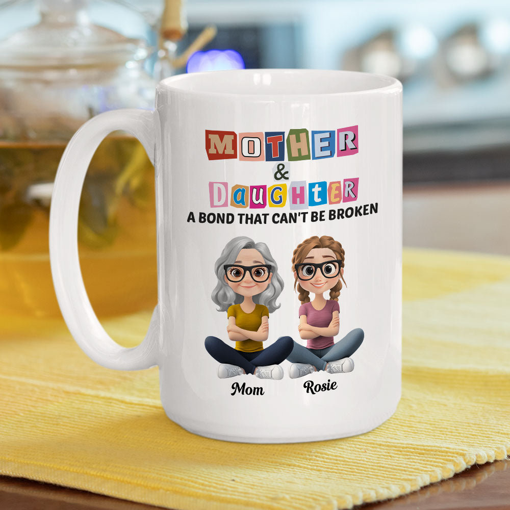 A Link Between Mother And Daughter - Personalized Custom Coffee Mug