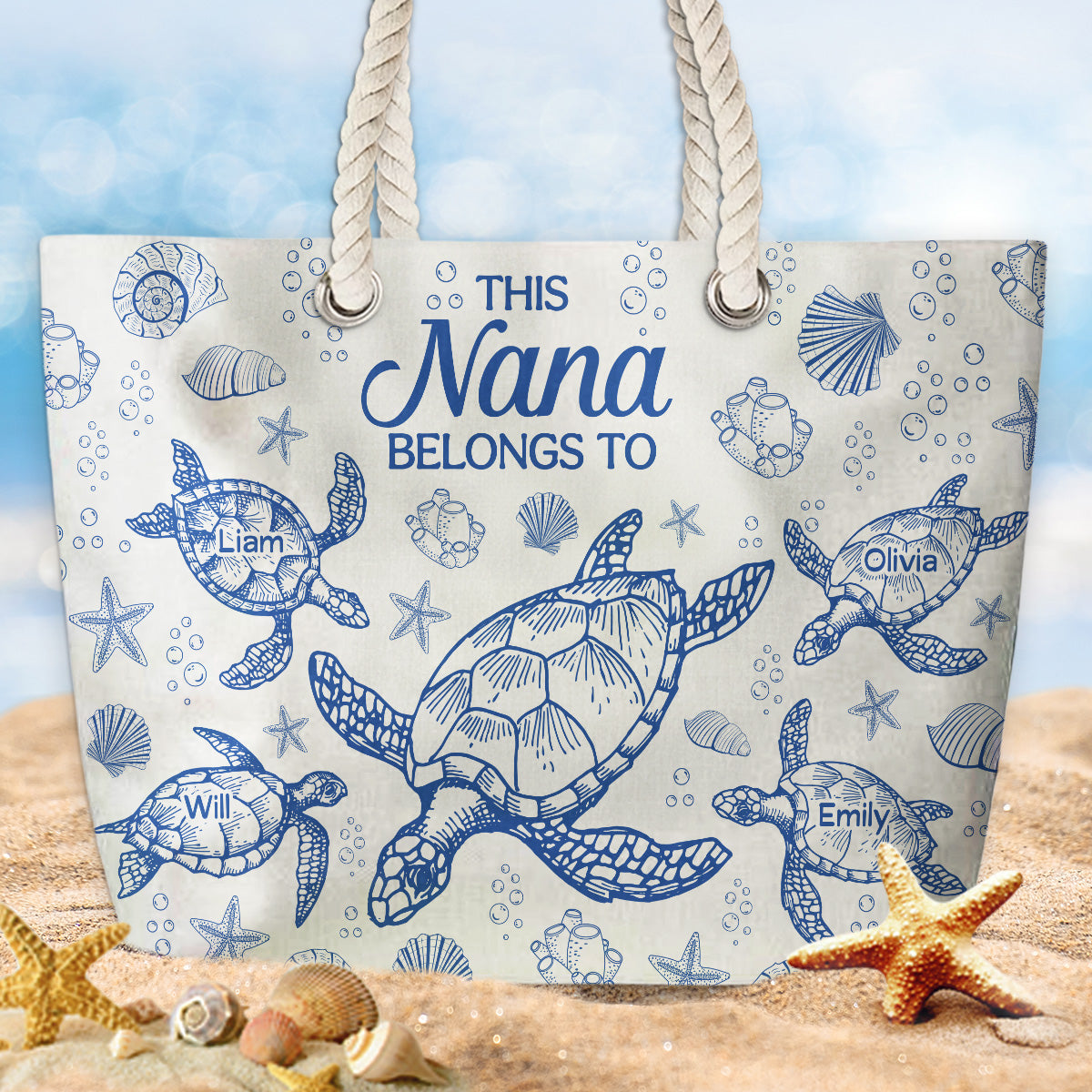 Grandma At The Beach - Personalized Custom Beach Bag