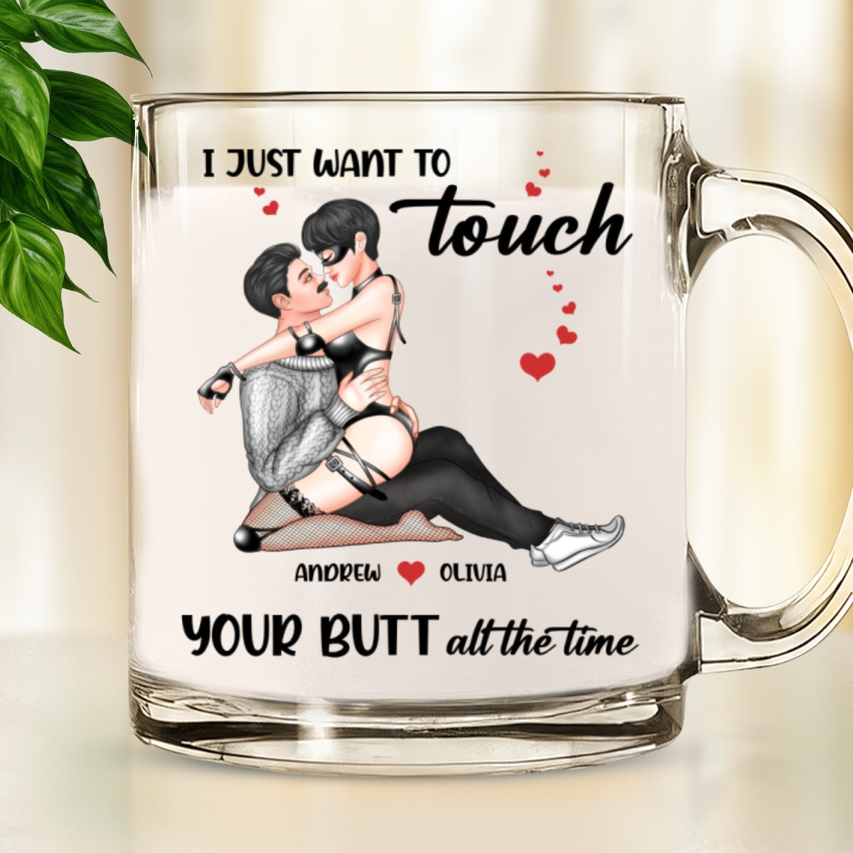 Cheeky Love - Personalized Custom Glass Mug
