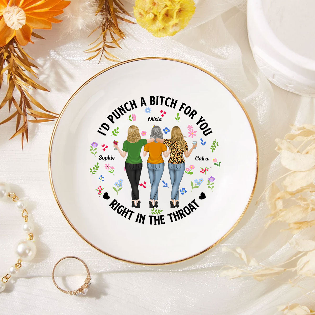 Punch Bitch Besties - Personalized Custom Jewelry Dish