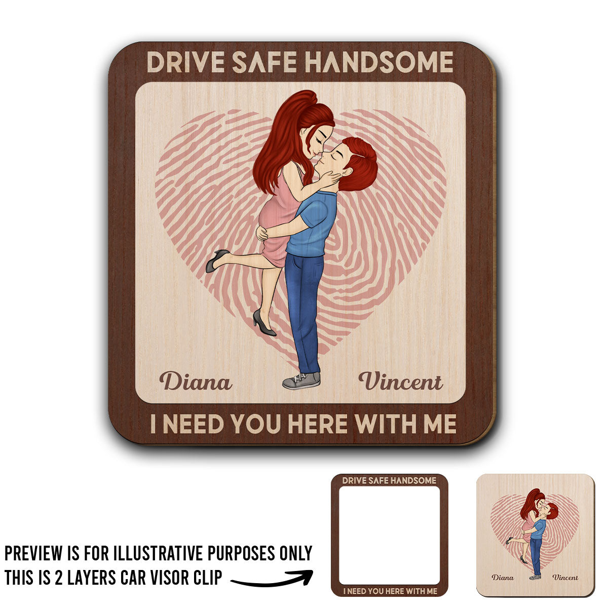 Drive Safe Handsome - Personalized Custom Car Visor Clip