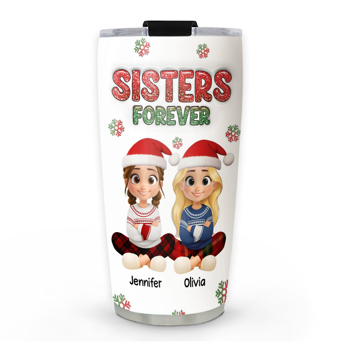 Always My Bestfriend Christmas - Personalized Custom 3D Inflated Effect Tumbler