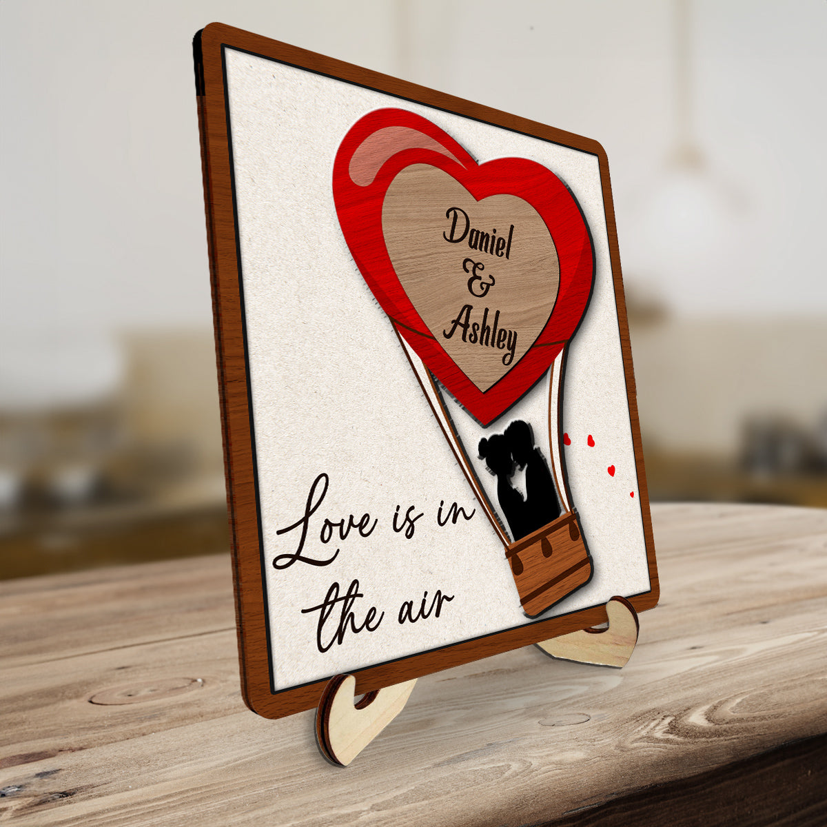 Love Is In The Air - Personalized Custom Wooden Plaque