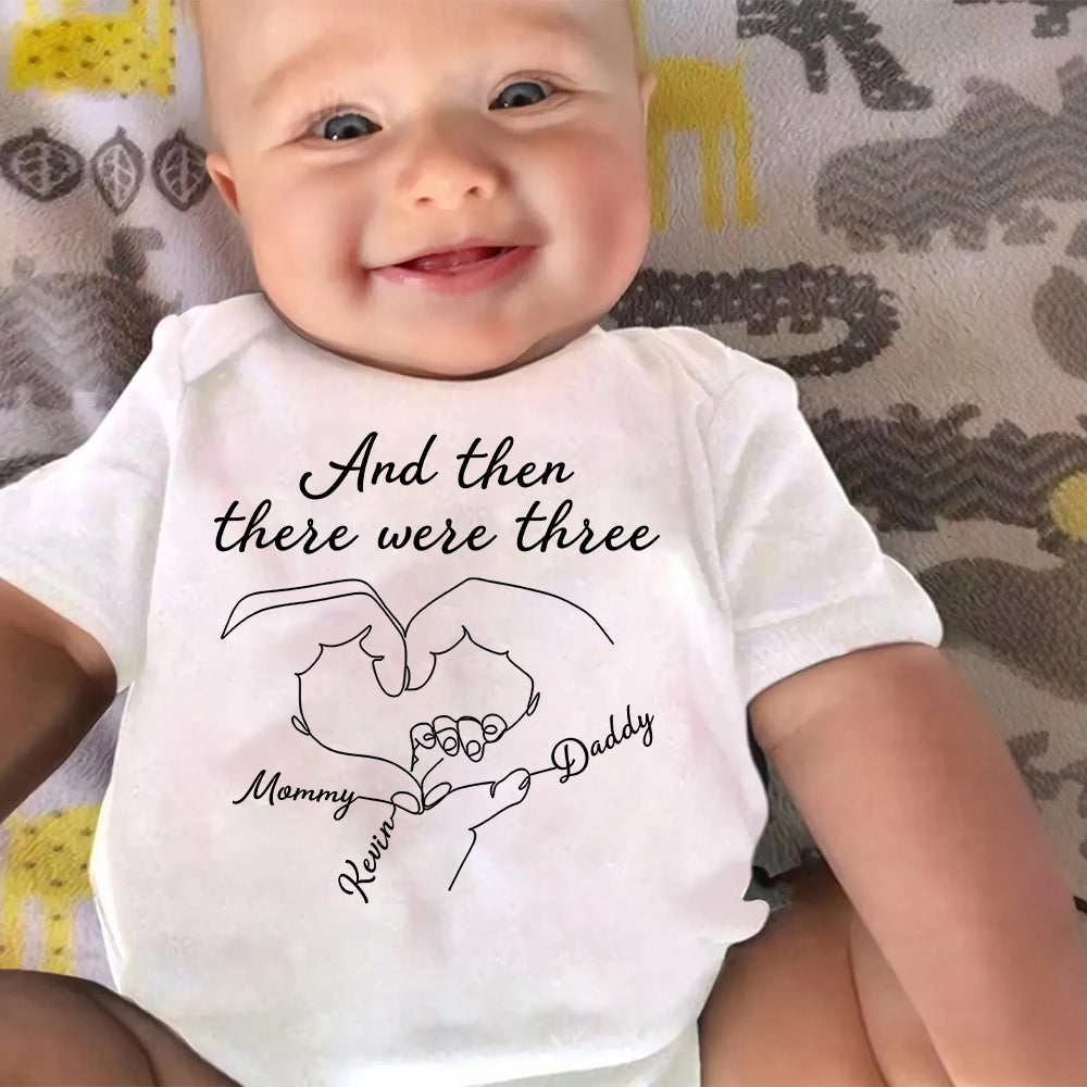And Then There Were Three - Personalized Custom Baby Onesie
