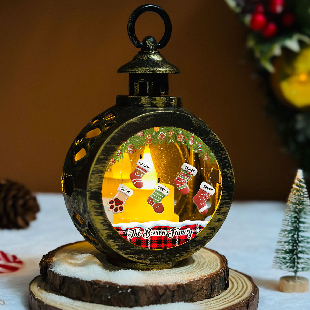 Cookie Stocking - Personalized Custom Christmas Lantern