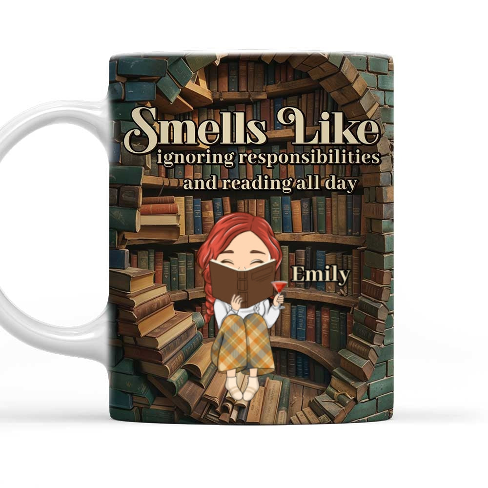 Avoiding Responsibilities, Enjoying Books - Personalized Custom Coffee Mug