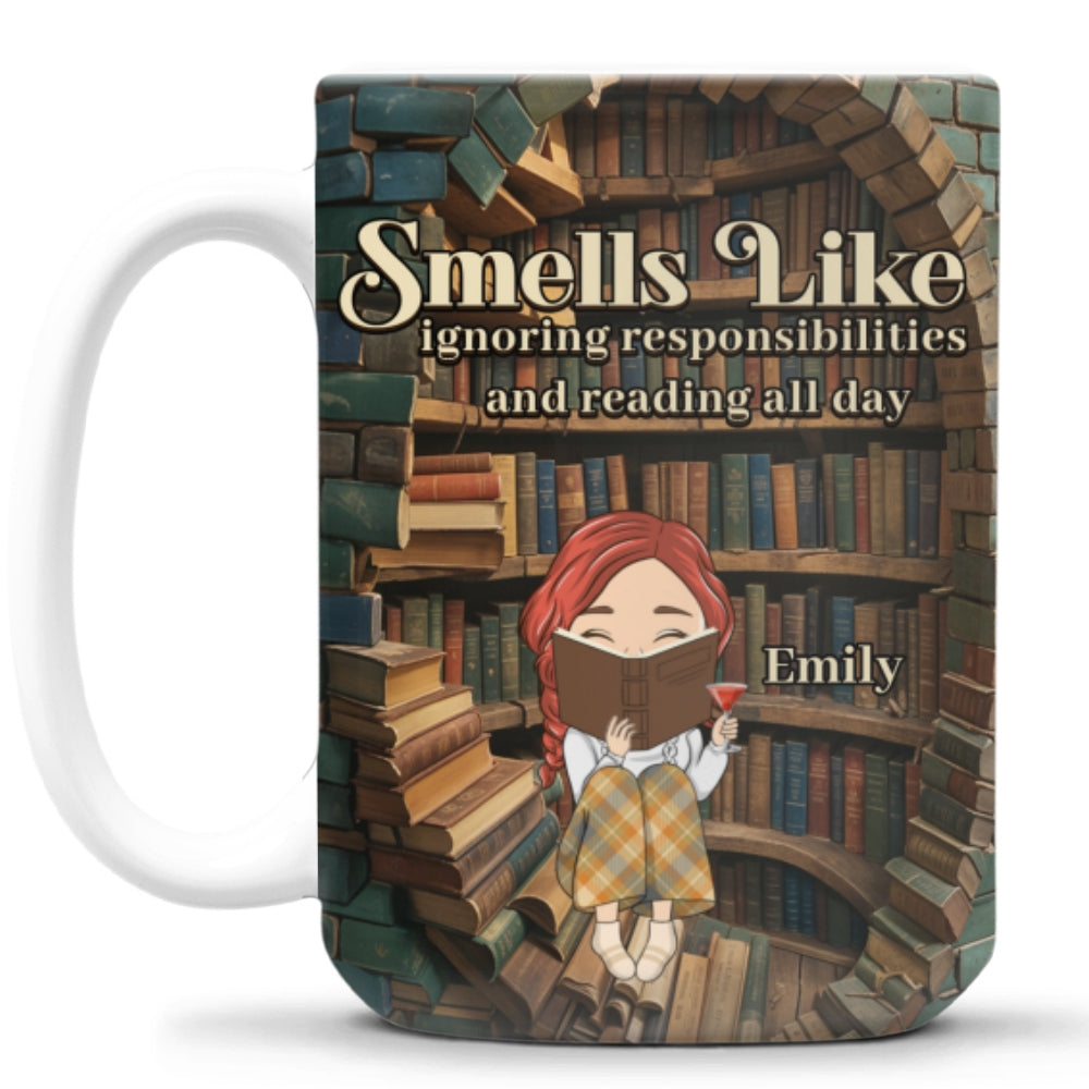 Avoiding Responsibilities, Enjoying Books - Personalized Custom Coffee Mug