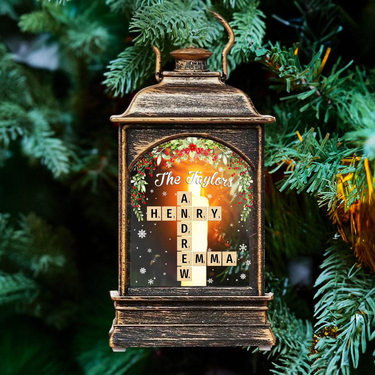 Family Crossword - Personalized Custom Christmas Wind Lamp