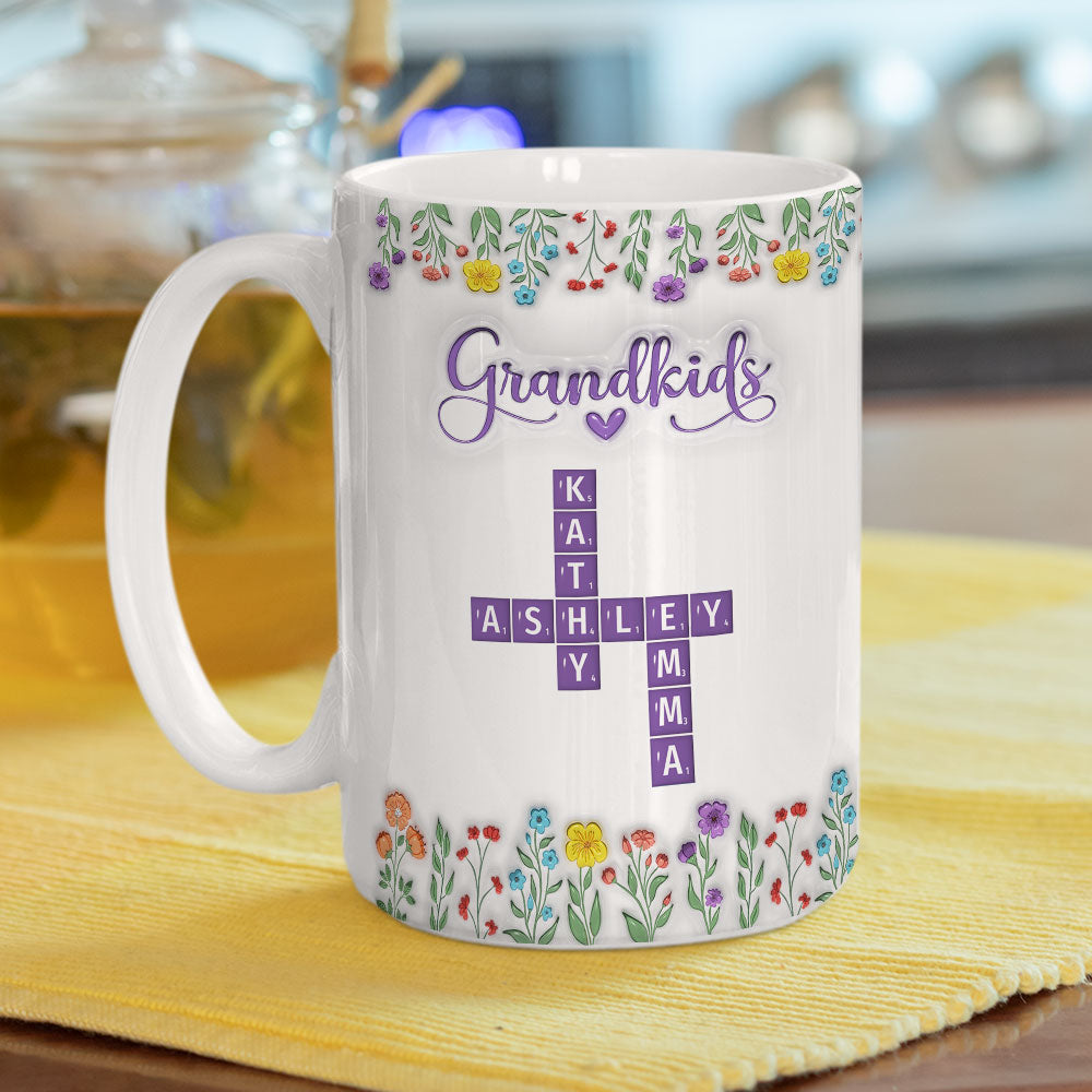 Love My Grandkids Crossword - Personalized Custom 3D Inflated Effect Mug