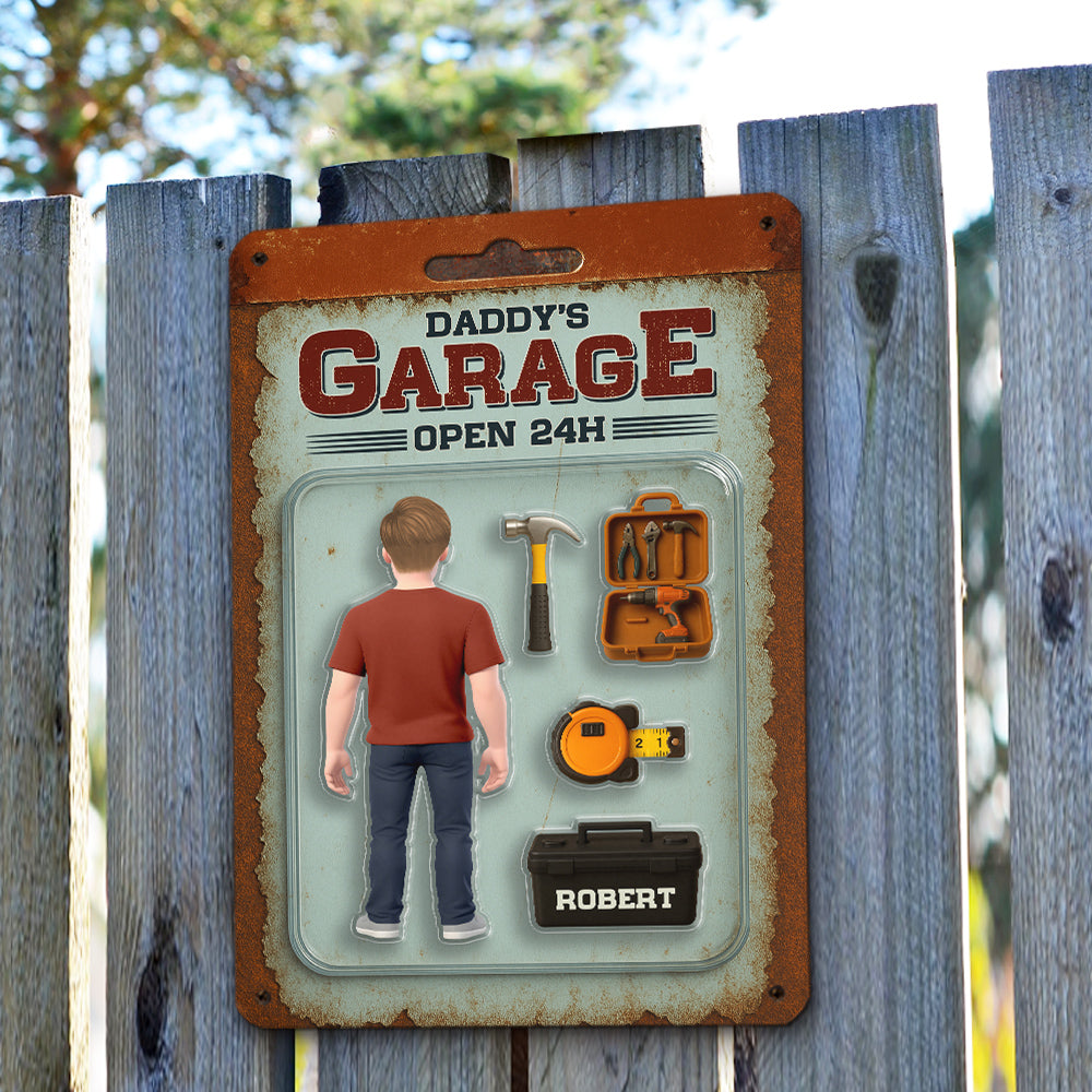 Garage Of Dad - Personalized Custom Metal Sign