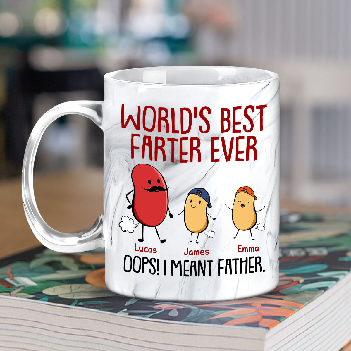 Best Farter Ever I Mean Father - Personalized Custom Grey Marble Mug