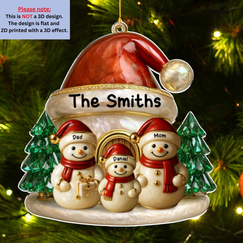 Family Christmas Brings Lasting Joy - Personalized Custom 3D Inflated Effect Acrylic Ornament