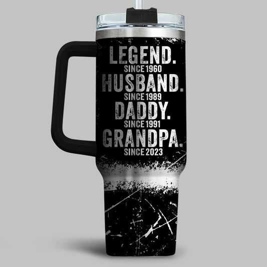 Legend Husband Dad - Personalized Custom Engraved 40oz Tumbler With Handle