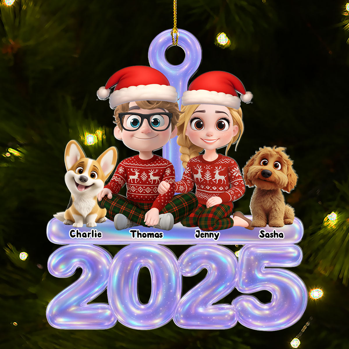 We And Our Dog Colorful - Personalized Custom Acrylic Ornament