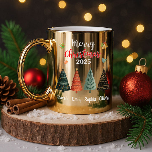 Merry Christmas 2025 - Personalized Custom Metallic Mug