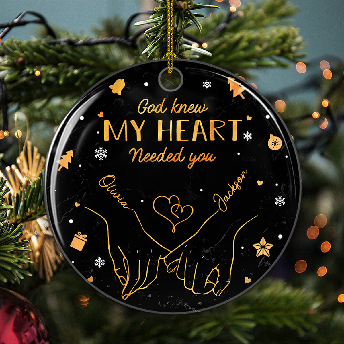 My Heart Is Perfect Because You Are Inside - Personalized Custom Ceramic Ornament