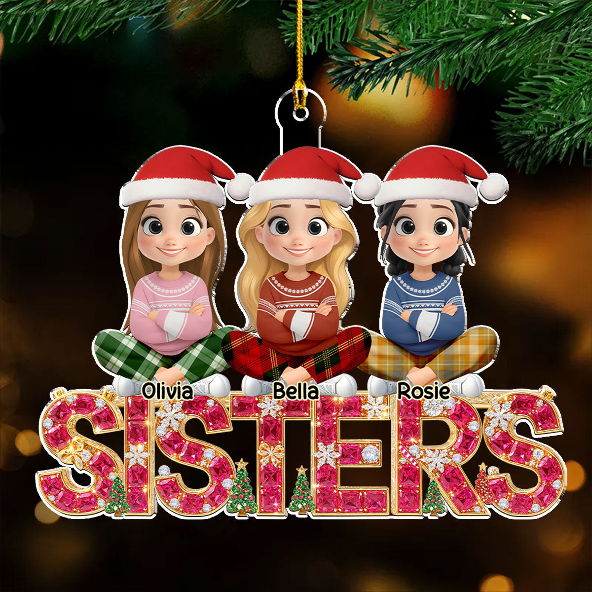 Sisters Forever 2025 - Personalized Custom Acrylic Ornament