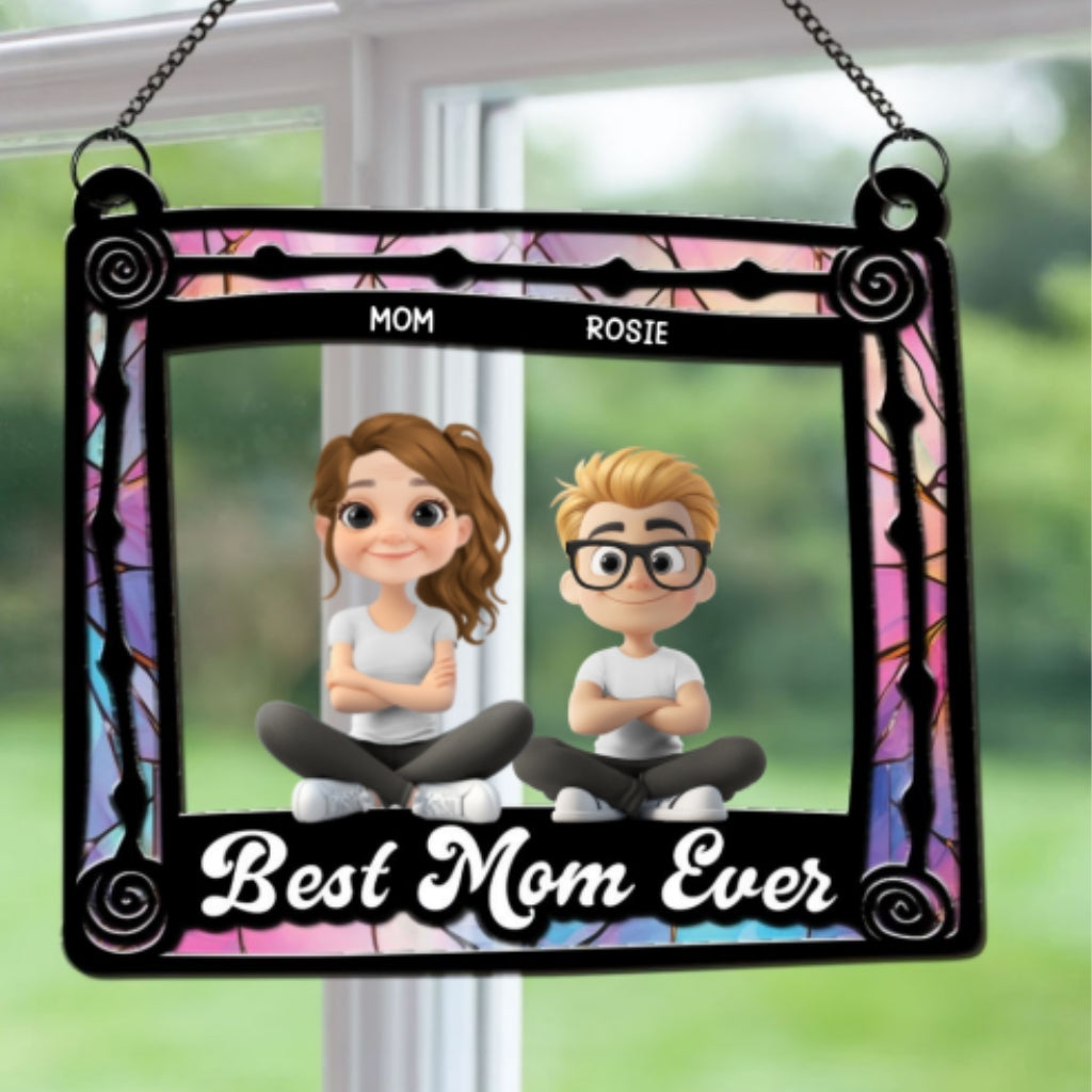 Best Gift For Best Mom - Personalized Custom Suncatcher