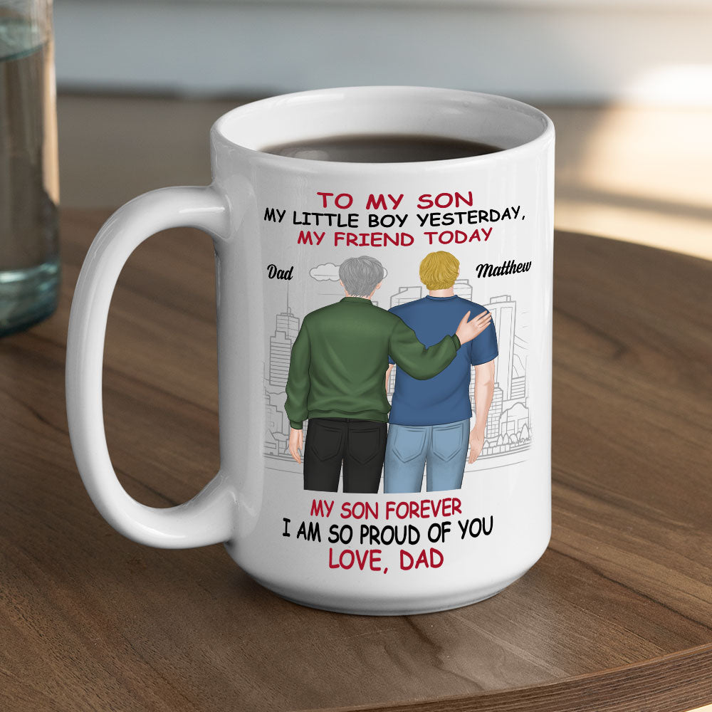 Forever Proud Always Your Dad - Personalized Custom Coffee Mug