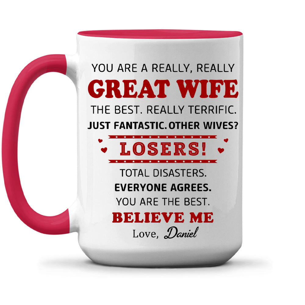 Great Wife - Personalized Custom Accent Mug