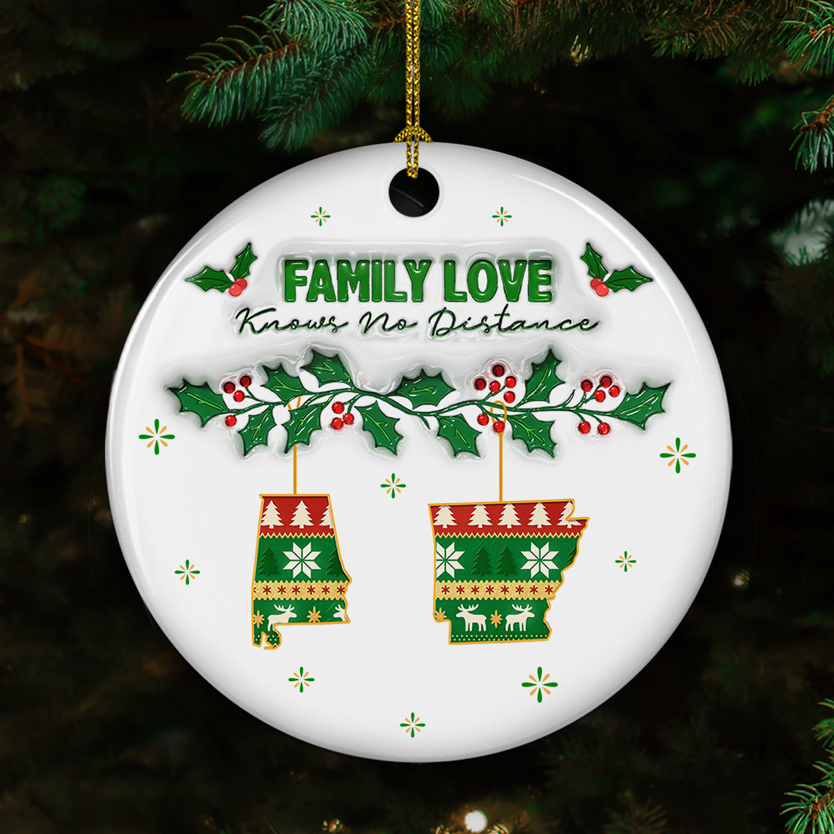 No Distance Known - Personalized Custom 3D Inflated Effect Ceramic Ornament