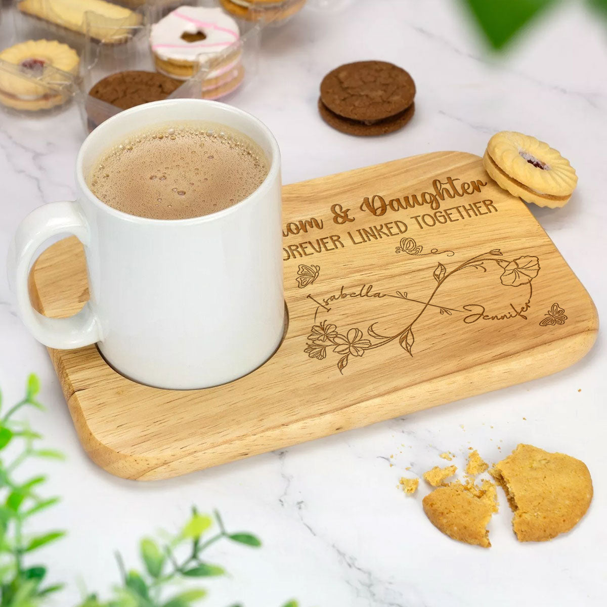 Forever Linked Together - Personalized Custom Wooden Treat Board