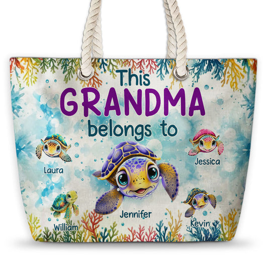 Grandma Belongs To - Personalized Custom Beach Bag