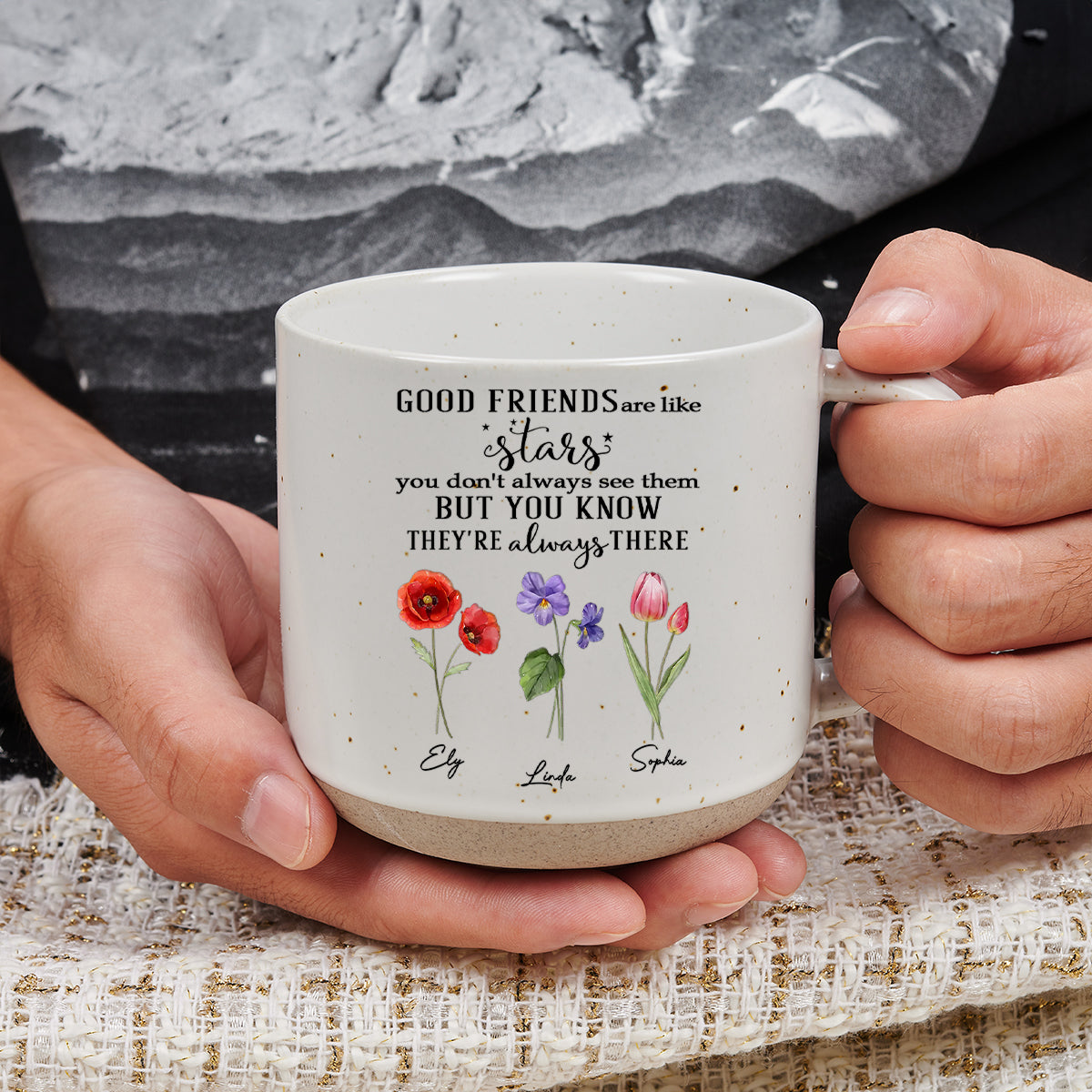 Friends Like Stars - Personalized Custom Pottery Mug