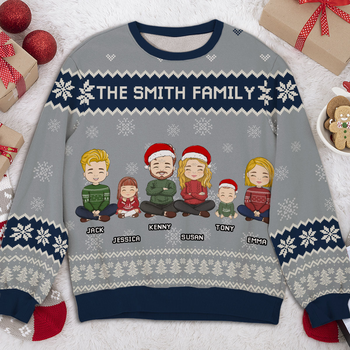 Family Christmas Together - Personalized Custom All-Over-Print Sweatshirt