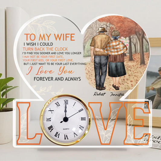 I Love You Forever & Always - Personalized Custom Acrylic Desk Clock Plaque