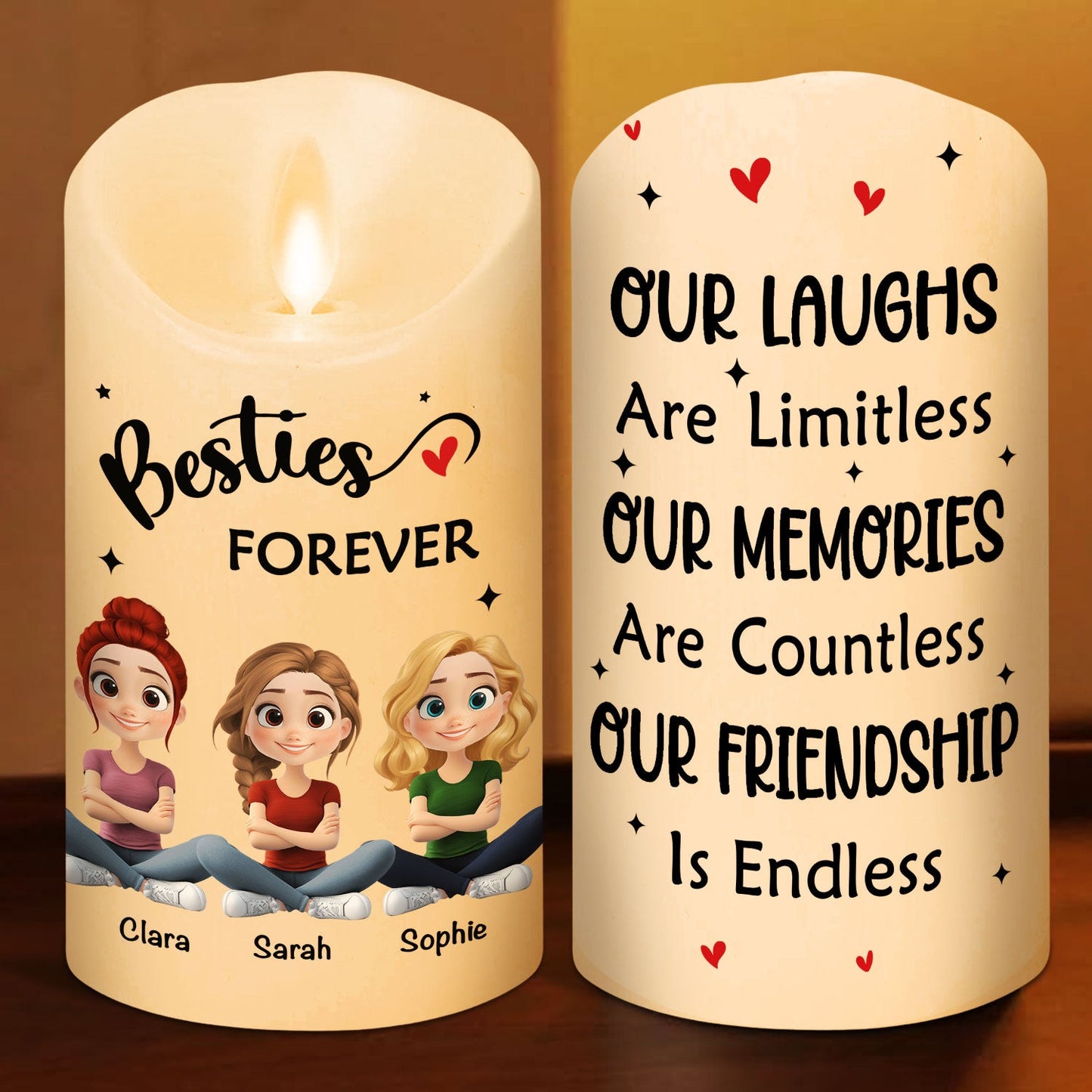 Limitless Friendship Glow - Personalized Custom LED Candle