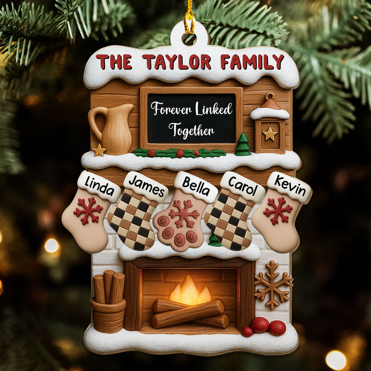 Where Love Holds Us Close - Personalized Custom 3D Effect Wood Ornament