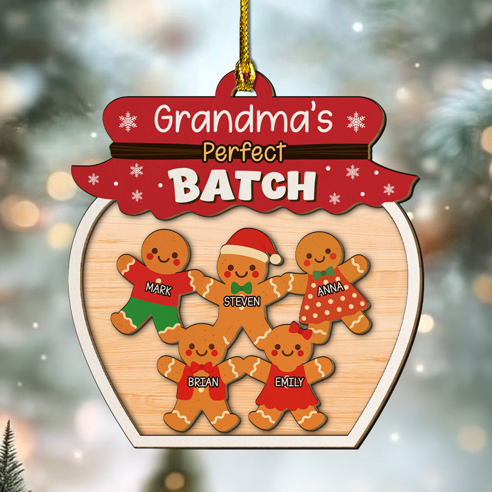 Grandma Perfect Batch - Personalized Custom 2-Layered Wood Ornament