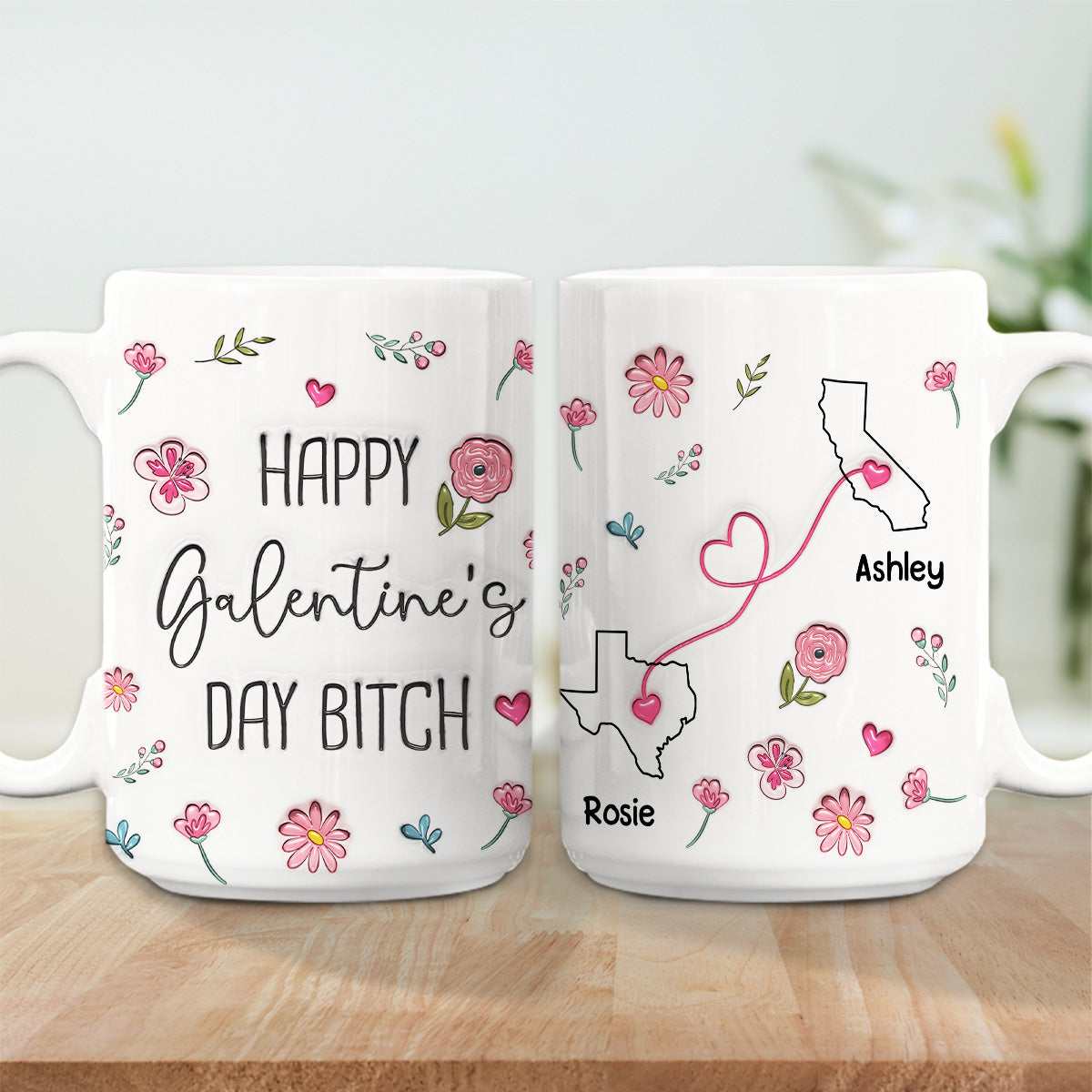 Galentine Club Knows No Distance - Personalized Custom 3D Inflated Effect Mug