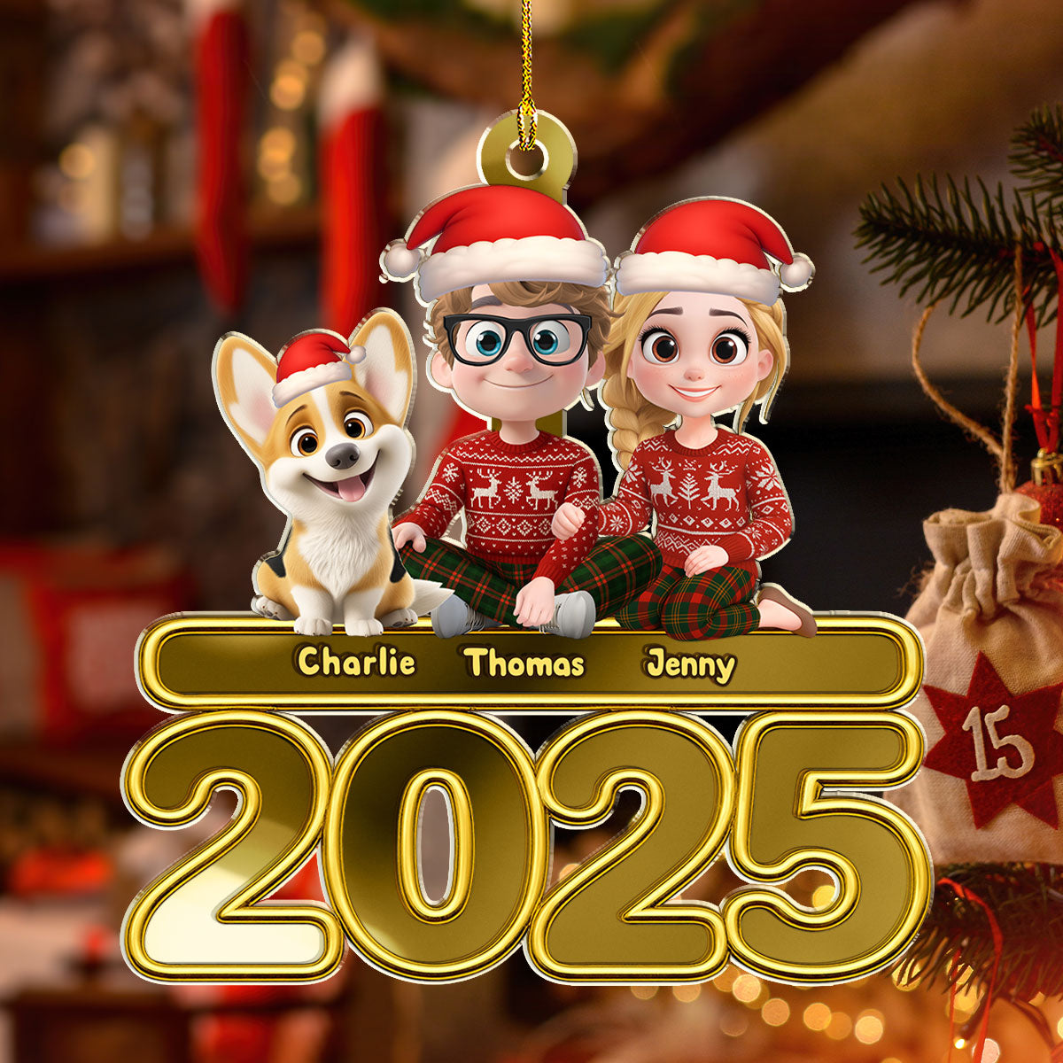 We And Our Dog - Personalized Custom Mirrored Acrylic Ornament