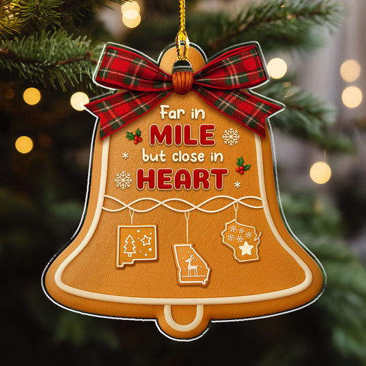 Love Erases The Long Distance - Personalized Custom Acrylic Ornament