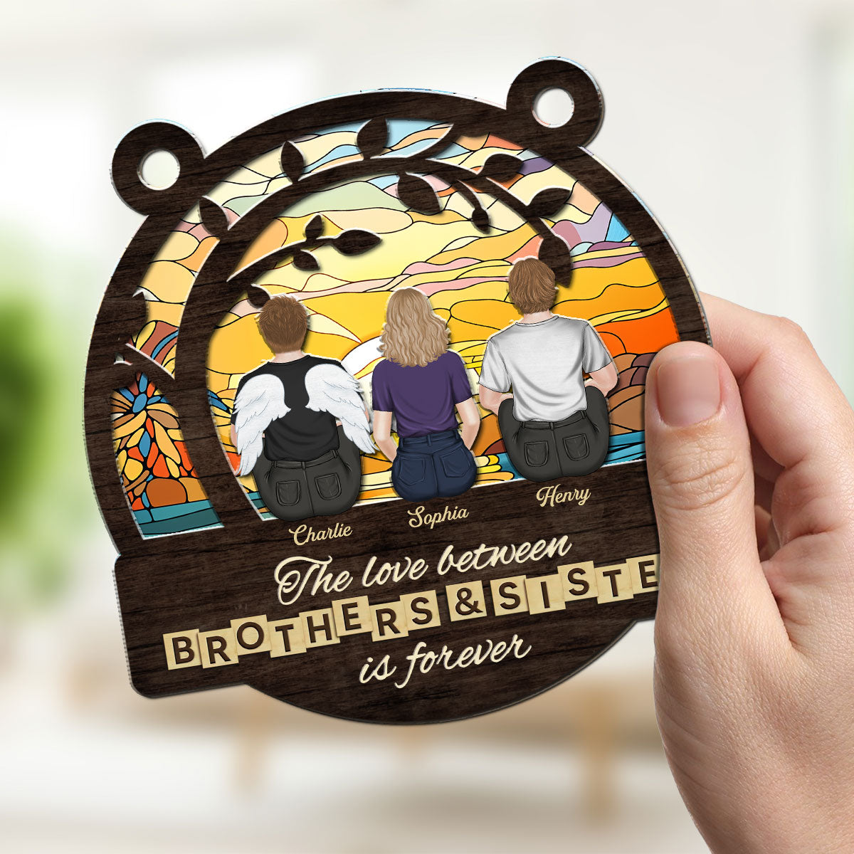 Brothers And Sisters Forever - Personalized Custom Suncatcher