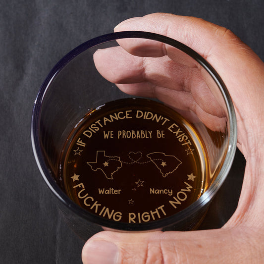 Always Yours Despite The Miles - Personalized Custom Engraved Whiskey Glass