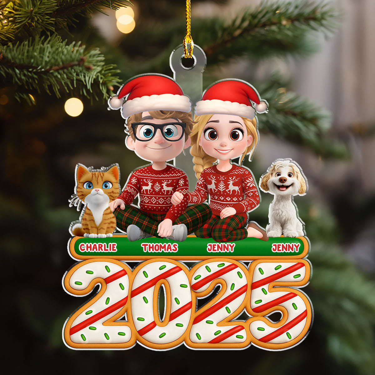 We And Our Pet Tree Cake - Personalized Custom Acrylic Ornament