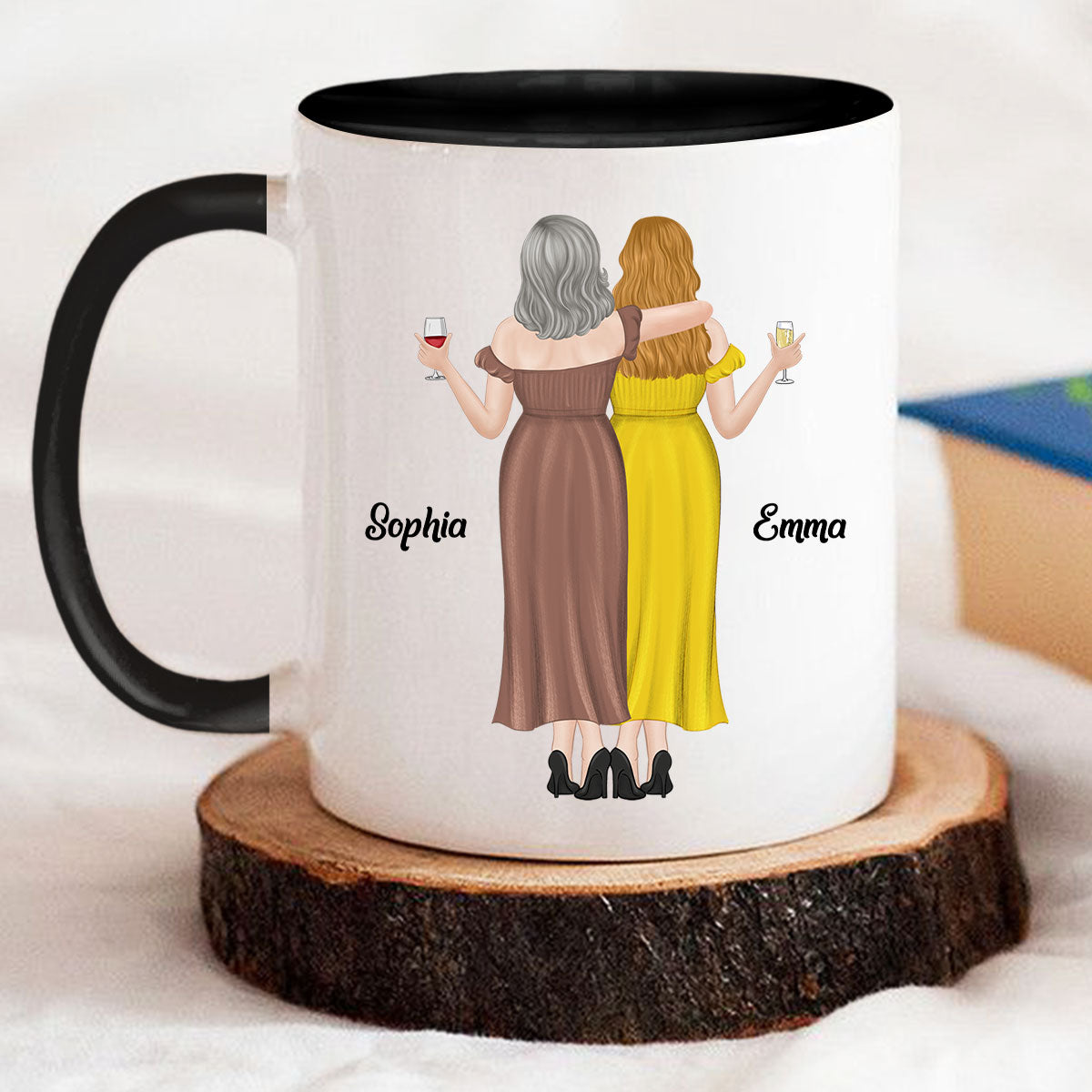 Strong Coffee, Stronger Daughters - Personalized Custom Accent Mug