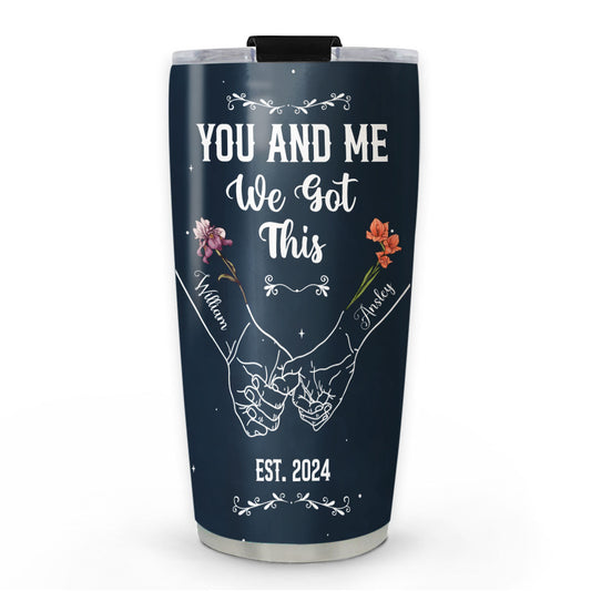 Birth Flower Hands In Hands - Personalized Custom Tumbler