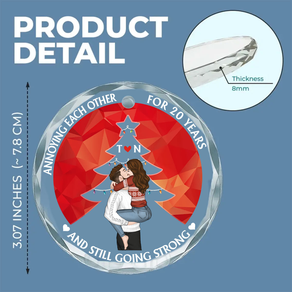 Annoying Each Other - Personalized Custom Glass Ornament