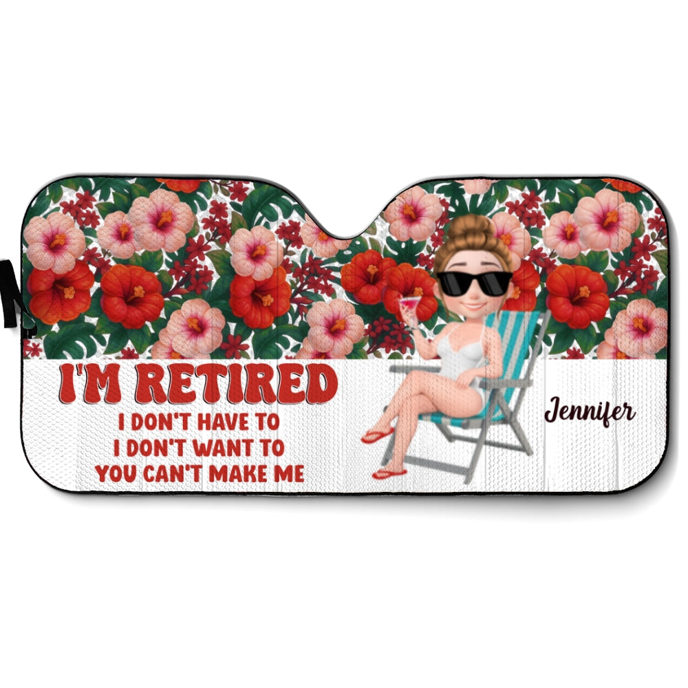 I Am Retired - Personalized Custom Car Sunshade
