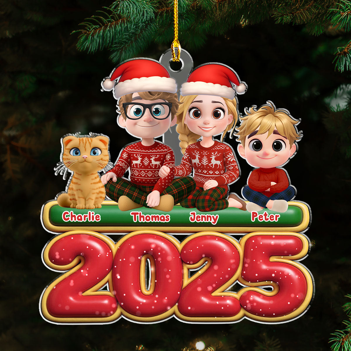 We And Our Kids Cat Version - Personalized Custom Acrylic Ornament